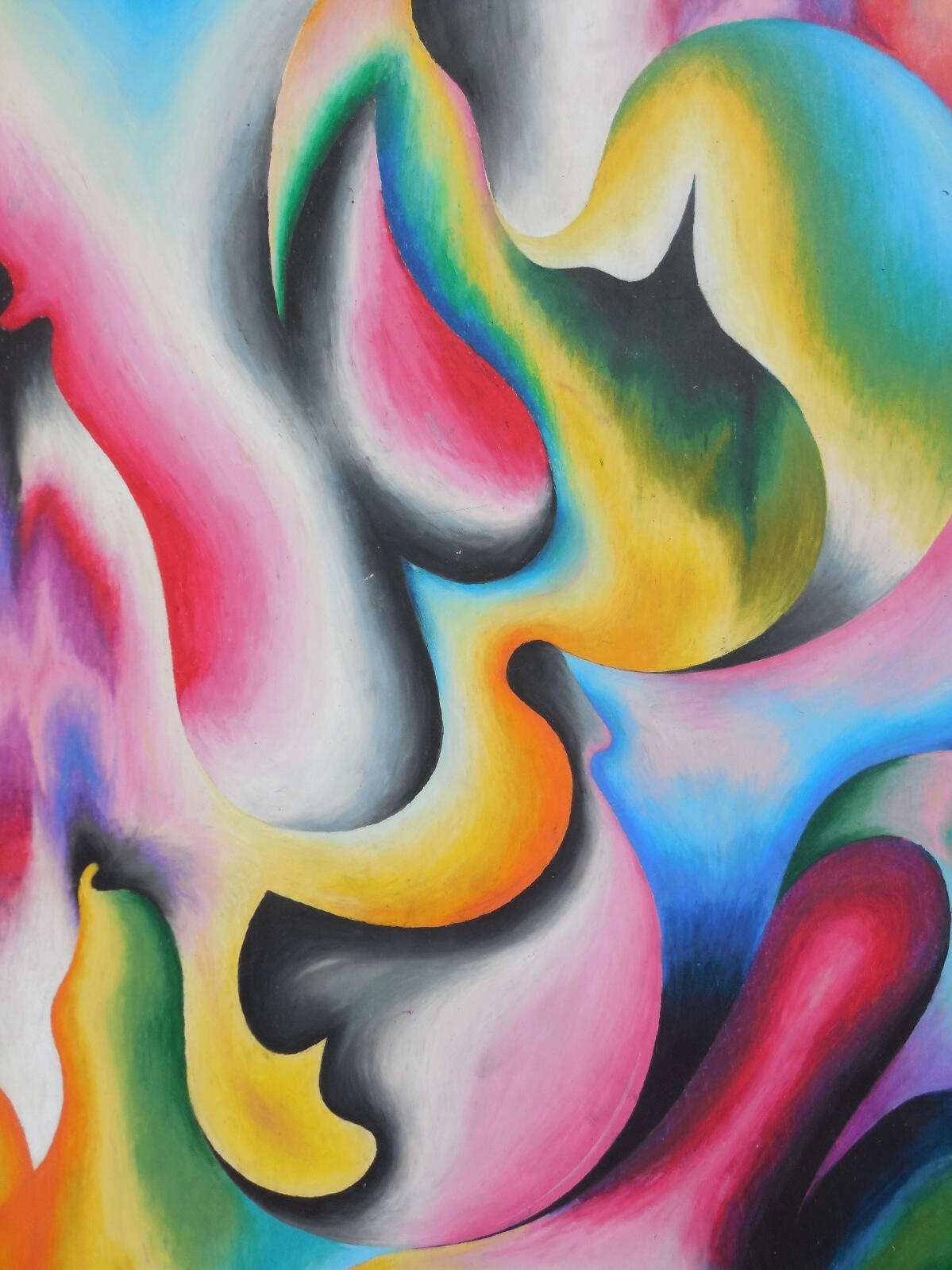 'Oona' Oil Pastel on Wood